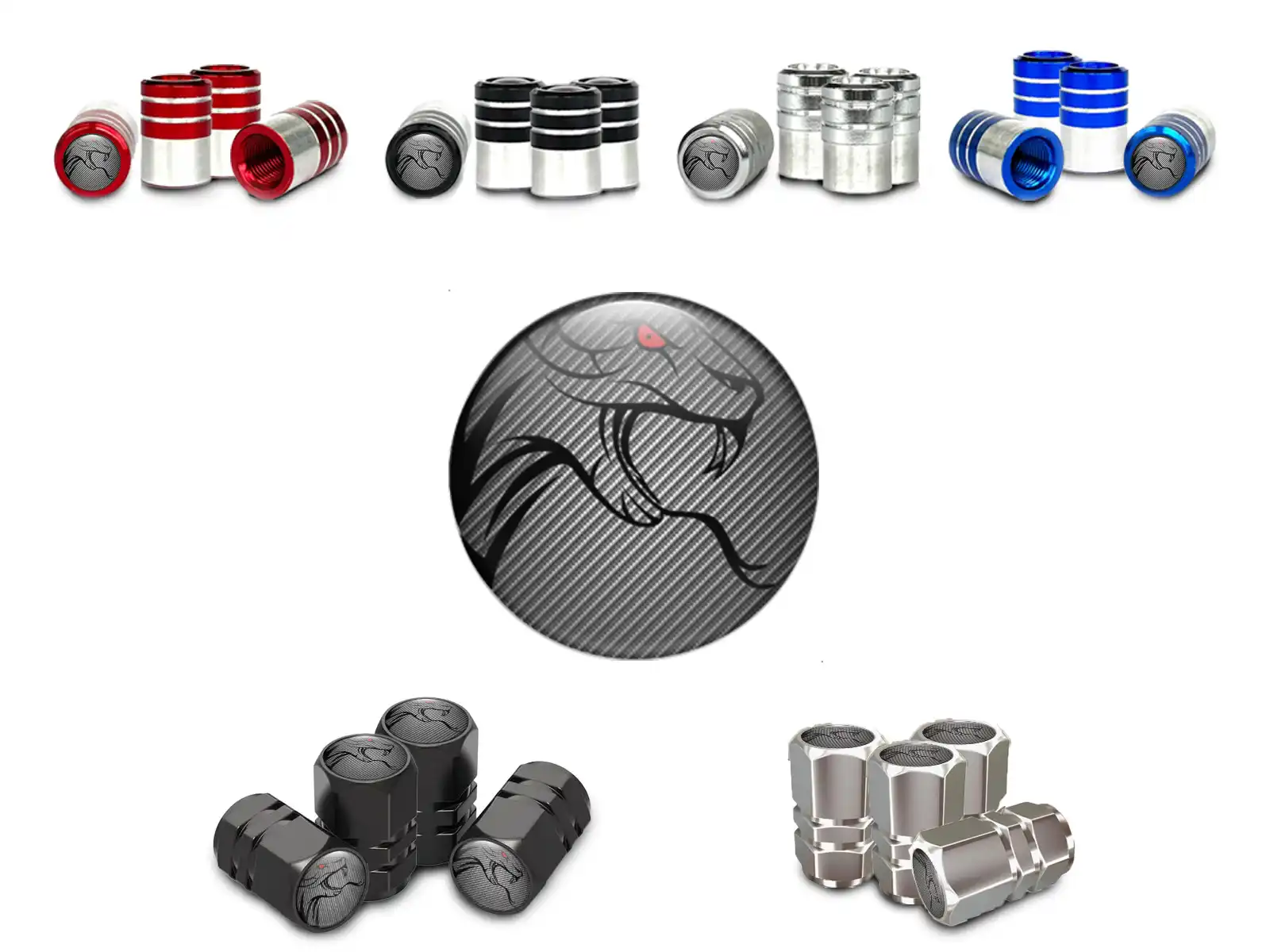 Rim Valve Covers for Bike Metallic